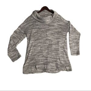 Aerie slouch neck grey and white sweater